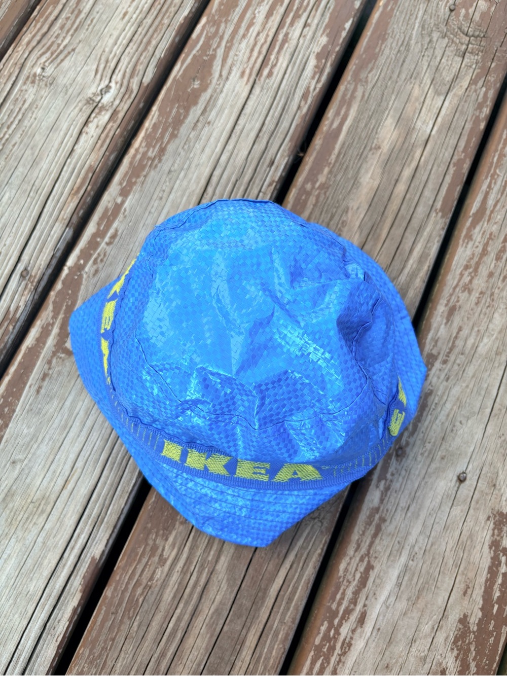 IKEA KNORVA FRAKTA Bucket Hat Blue/Yellow - Picture 2 of 4